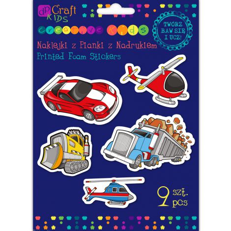 Naklejki z pianki dpCraft Transport, 9szt
